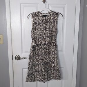 Like-New 100% Linen Cynthia Rowley Bohemian Printed Sleeveless‎ Dress Size 6